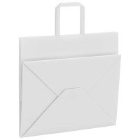Produktbild för Papperspåsar 250 st med handtag vit 32x22x28 cm