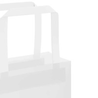Produktbild för Papperspåsar 250 st med handtag vit 32x22x28 cm