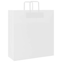 Produktbild för Papperspåsar 250 st med handtag vit 45x17x48 cm