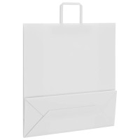 Produktbild för Papperspåsar 250 st med handtag vit 45x17x48 cm