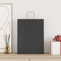 Produktbild för Papperspåsar 250 st med handtag svart 32x12x42 cm