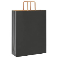 Produktbild för Papperspåsar 250 st med handtag svart 32x12x42 cm