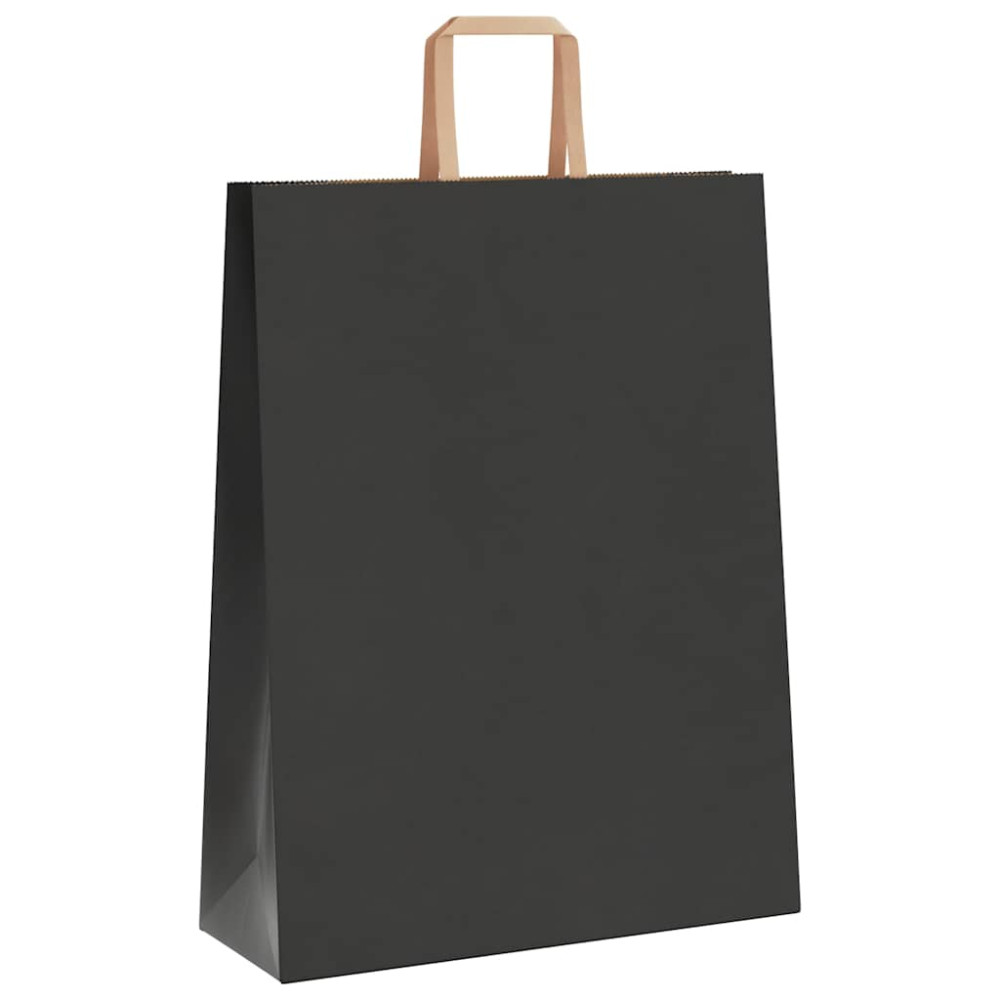 Produktbild för Papperspåsar 250 st med handtag svart 32x12x42 cm