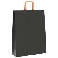 Produktbild för Papperspåsar 250 st med handtag svart 32x12x42 cm