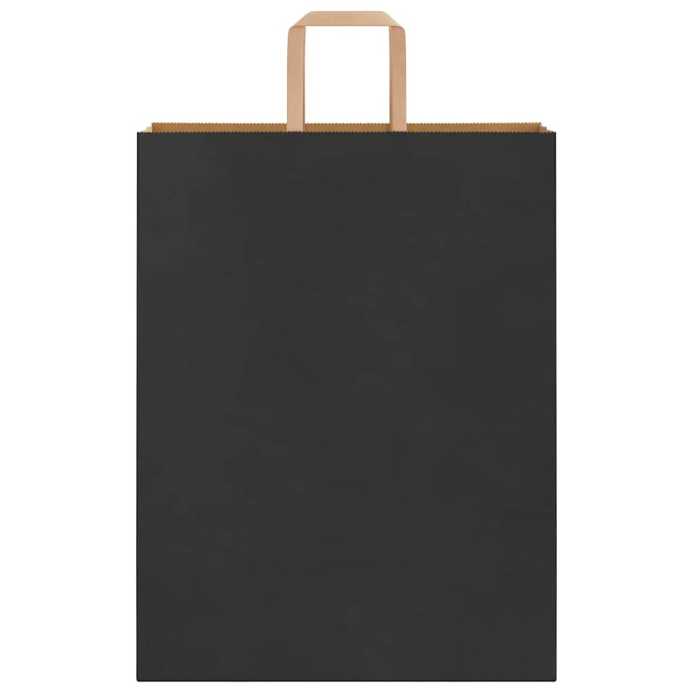 Produktbild för Papperspåsar 250 st med handtag svart 32x12x42 cm