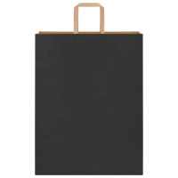 Produktbild för Papperspåsar 250 st med handtag svart 32x12x42 cm