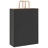 Produktbild för Papperspåsar 250 st med handtag svart 32x12x42 cm