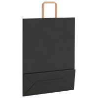Produktbild för Papperspåsar 250 st med handtag svart 32x12x42 cm