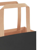 Produktbild för Papperspåsar 250 st med handtag svart 32x12x42 cm