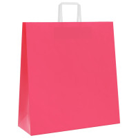 Produktbild för Papperspåsar 50 st med handtag rosa 45x17x48 cm