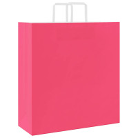 Produktbild för Papperspåsar 50 st med handtag rosa 45x17x48 cm