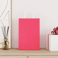 Produktbild för Papperspåsar 250 st med handtag rosa 21x11x31 cm