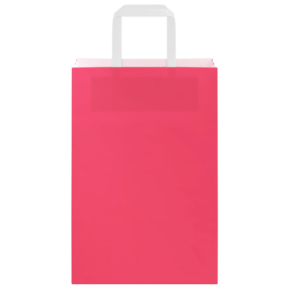 Produktbild för Papperspåsar 250 st med handtag rosa 21x11x31 cm
