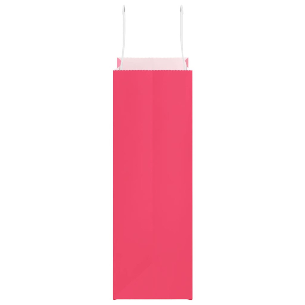 Produktbild för Papperspåsar 250 st med handtag rosa 21x11x31 cm