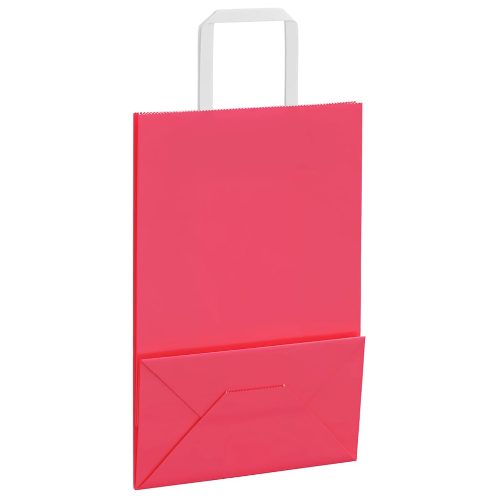 Produktbild för Papperspåsar 250 st med handtag rosa 21x11x31 cm