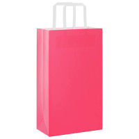 Produktbild för Papperspåsar 250 st med handtag rosa 21x11x36 cm