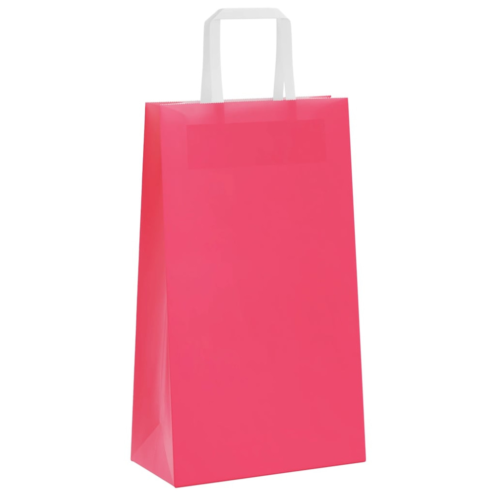 Produktbild för Papperspåsar 250 st med handtag rosa 21x11x36 cm