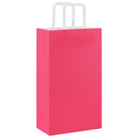 Produktbild för Papperspåsar 250 st med handtag rosa 21x11x36 cm