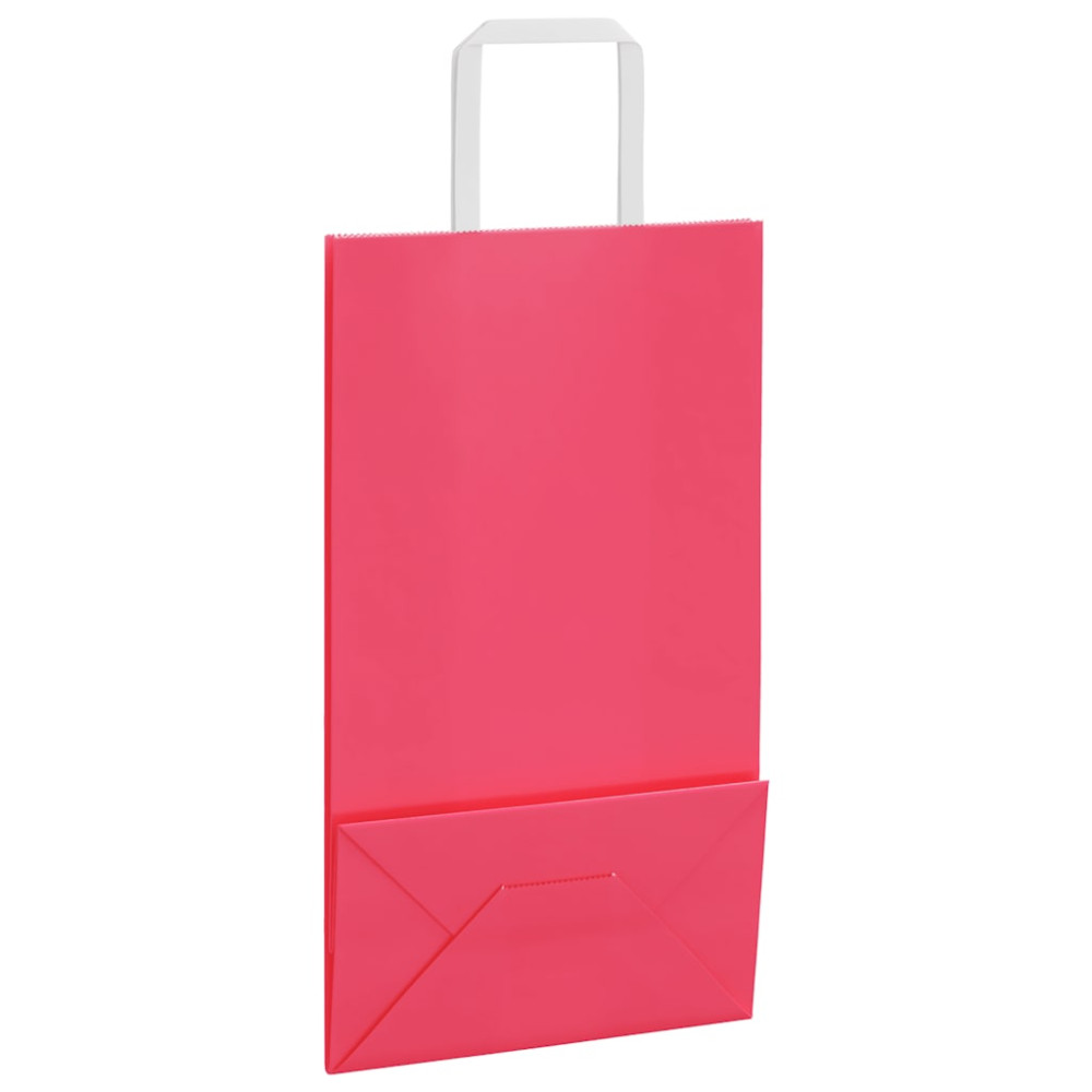 Produktbild för Papperspåsar 250 st med handtag rosa 21x11x36 cm