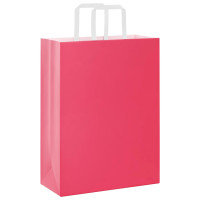 Produktbild för Papperspåsar 250 st med handtag rosa 26x12x35 cm