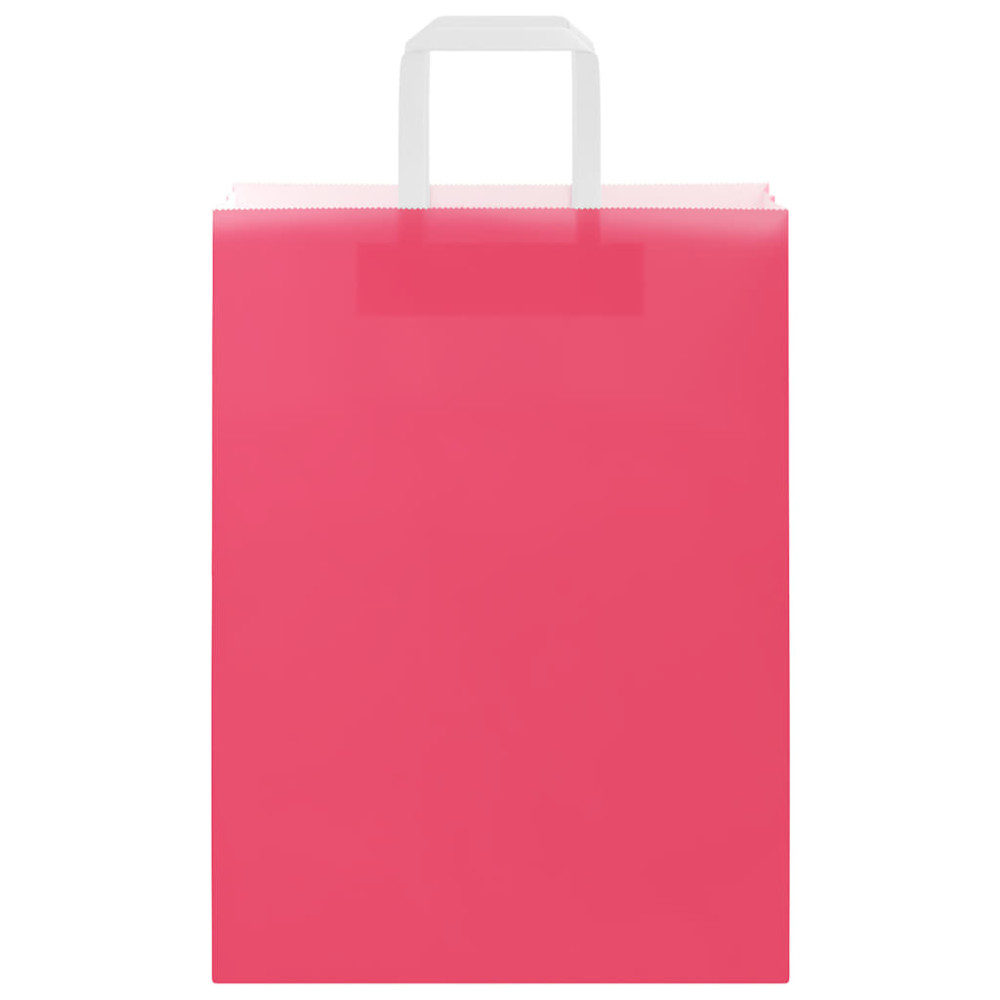 Produktbild för Papperspåsar 250 st med handtag rosa 26x12x35 cm