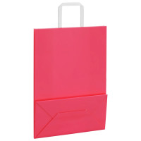 Produktbild för Papperspåsar 250 st med handtag rosa 26x12x35 cm