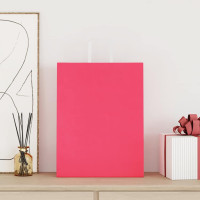 Produktbild för Papperspåsar 250 st med handtag rosa 32x12x42 cm