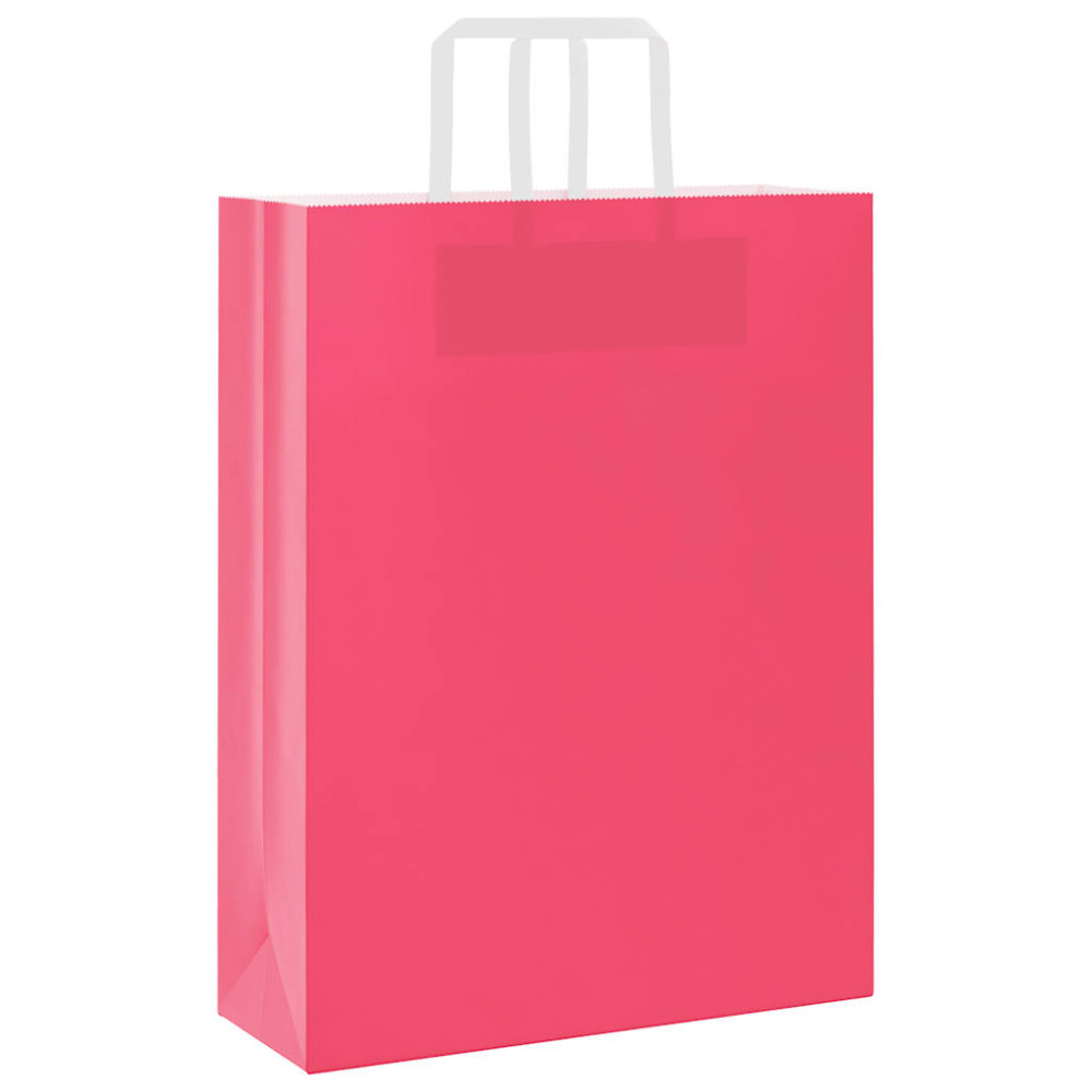 Produktbild för Papperspåsar 250 st med handtag rosa 32x12x42 cm