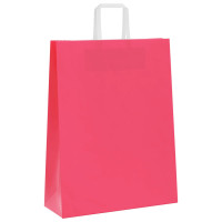 Produktbild för Papperspåsar 250 st med handtag rosa 32x12x42 cm