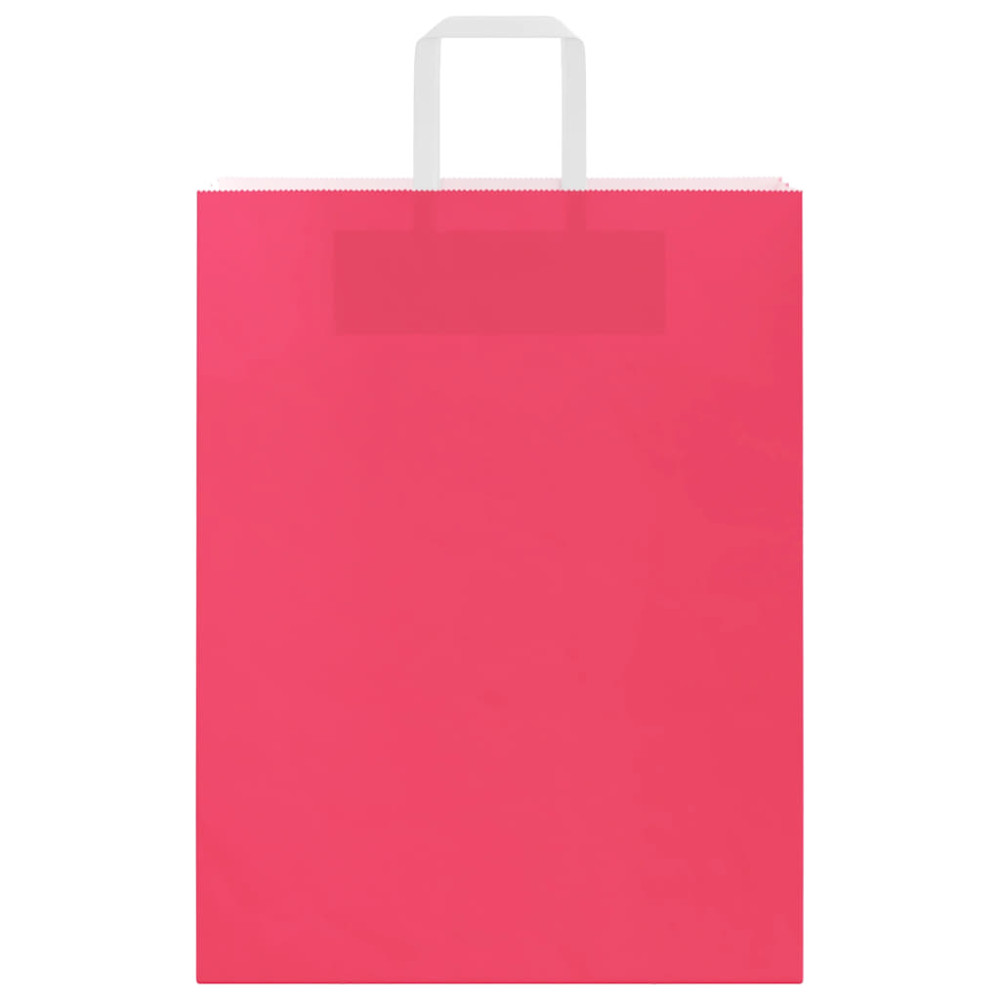 Produktbild för Papperspåsar 250 st med handtag rosa 32x12x42 cm