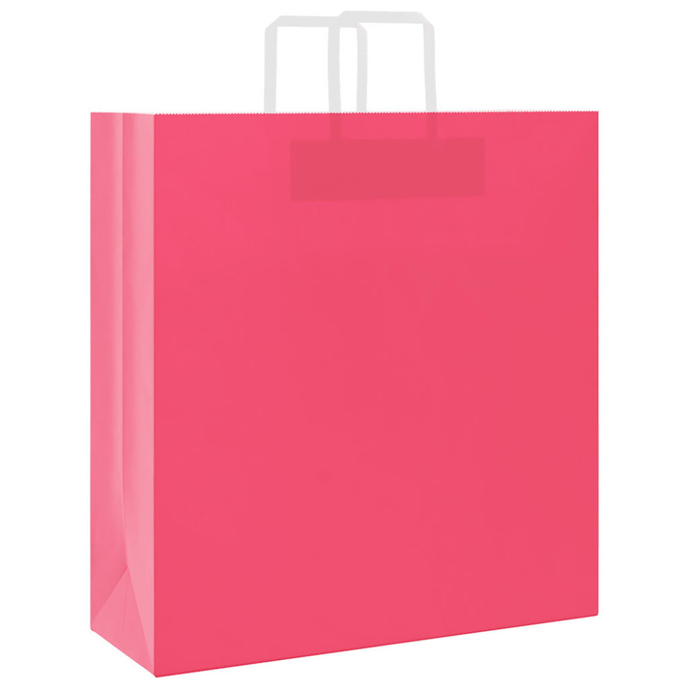 Produktbild för Papperspåsar 250 st med handtag rosa 45x17x48 cm