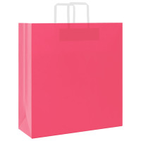 Produktbild för Papperspåsar 250 st med handtag rosa 45x17x48 cm