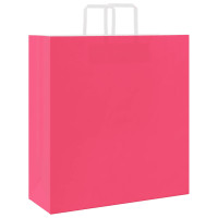 Produktbild för Papperspåsar 250 st med handtag rosa 45x17x48 cm