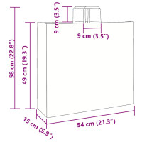 Produktbild för Papperspåsar 250 st med handtag röd 54x15x49 cm