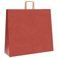 Produktbild för Papperspåsar 250 st med handtag röd 54x15x49 cm
