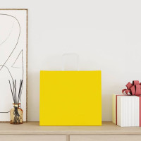 Produktbild för Papperspåsar 250 st med handtag gul 32x22x28 cm
