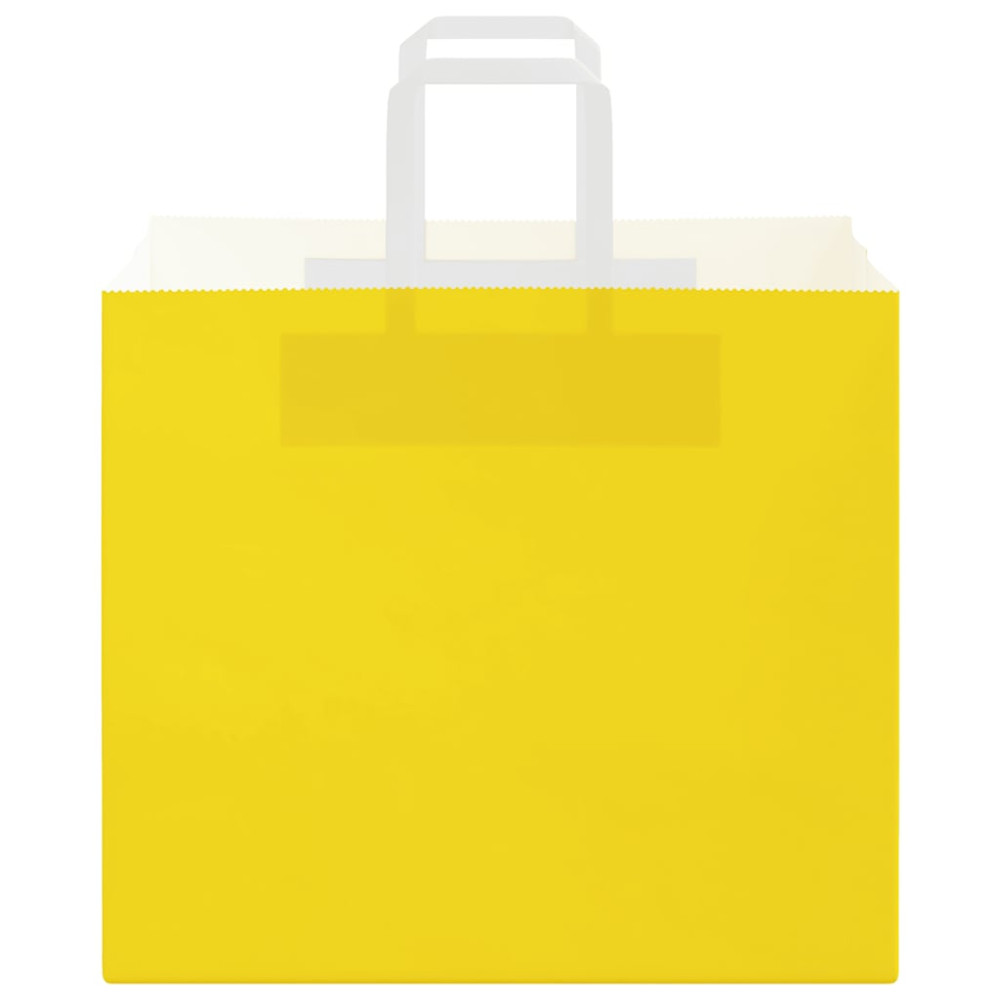 Produktbild för Papperspåsar 250 st med handtag gul 32x22x28 cm