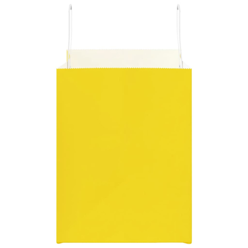 Produktbild för Papperspåsar 250 st med handtag gul 32x22x28 cm