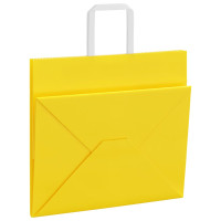 Produktbild för Papperspåsar 250 st med handtag gul 32x22x28 cm