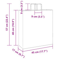 Produktbild för Papperspåsar 250 st med handtag gul 45x17x48 cm