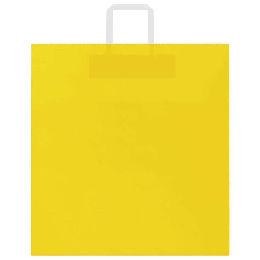 Produktbild för Papperspåsar 250 st med handtag gul 45x17x48 cm