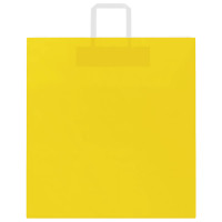Produktbild för Papperspåsar 250 st med handtag gul 45x17x48 cm
