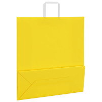 Produktbild för Papperspåsar 250 st med handtag gul 45x17x48 cm