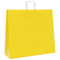 Produktbild för Papperspåsar 250 st med handtag gul 54x15x49 cm