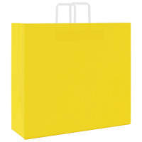 Produktbild för Papperspåsar 250 st med handtag gul 54x15x49 cm