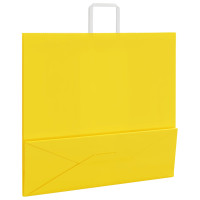 Produktbild för Papperspåsar 250 st med handtag gul 54x15x49 cm