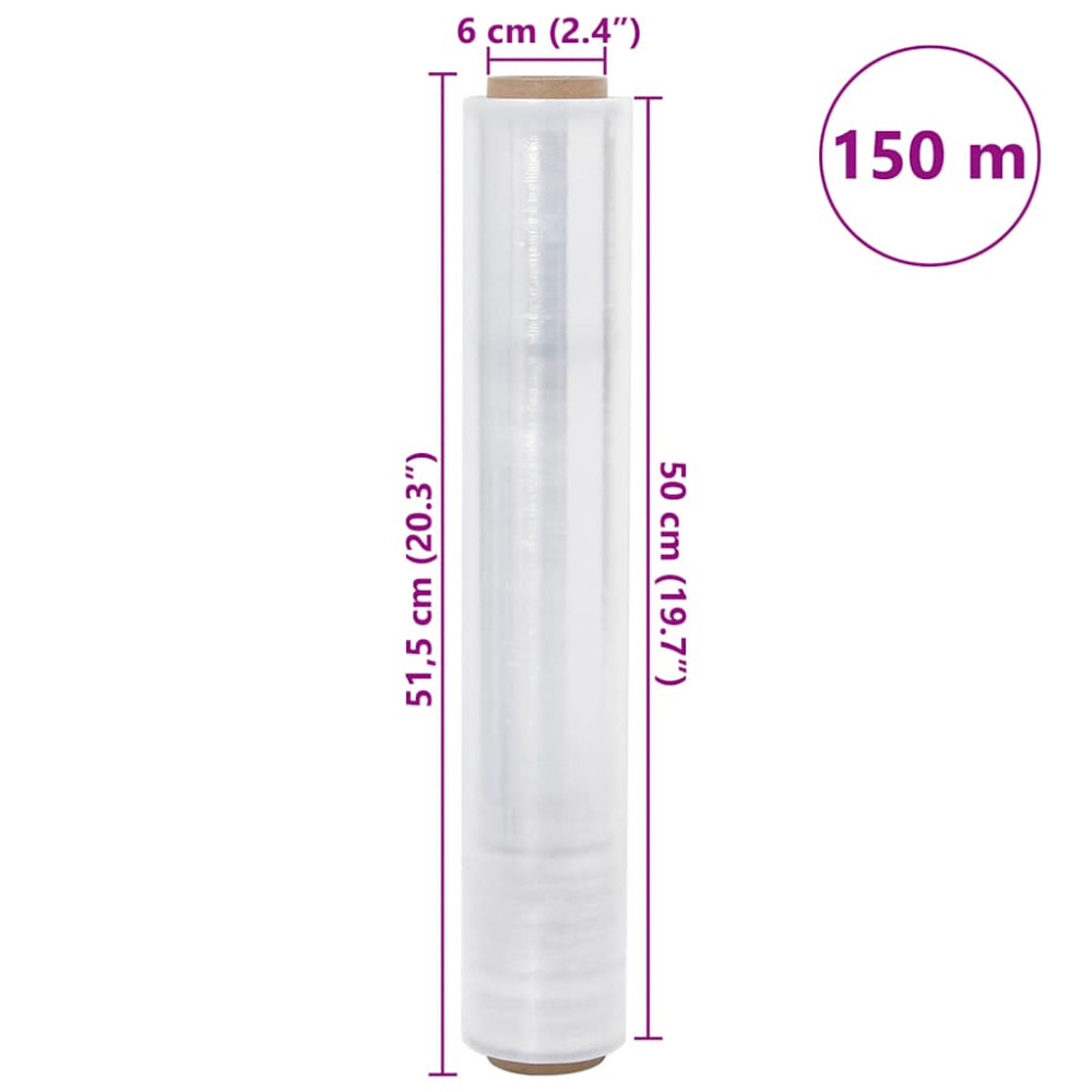 Produktbild för Sträckfilm 6 st transparent 20 μm 50 cm x 150 m