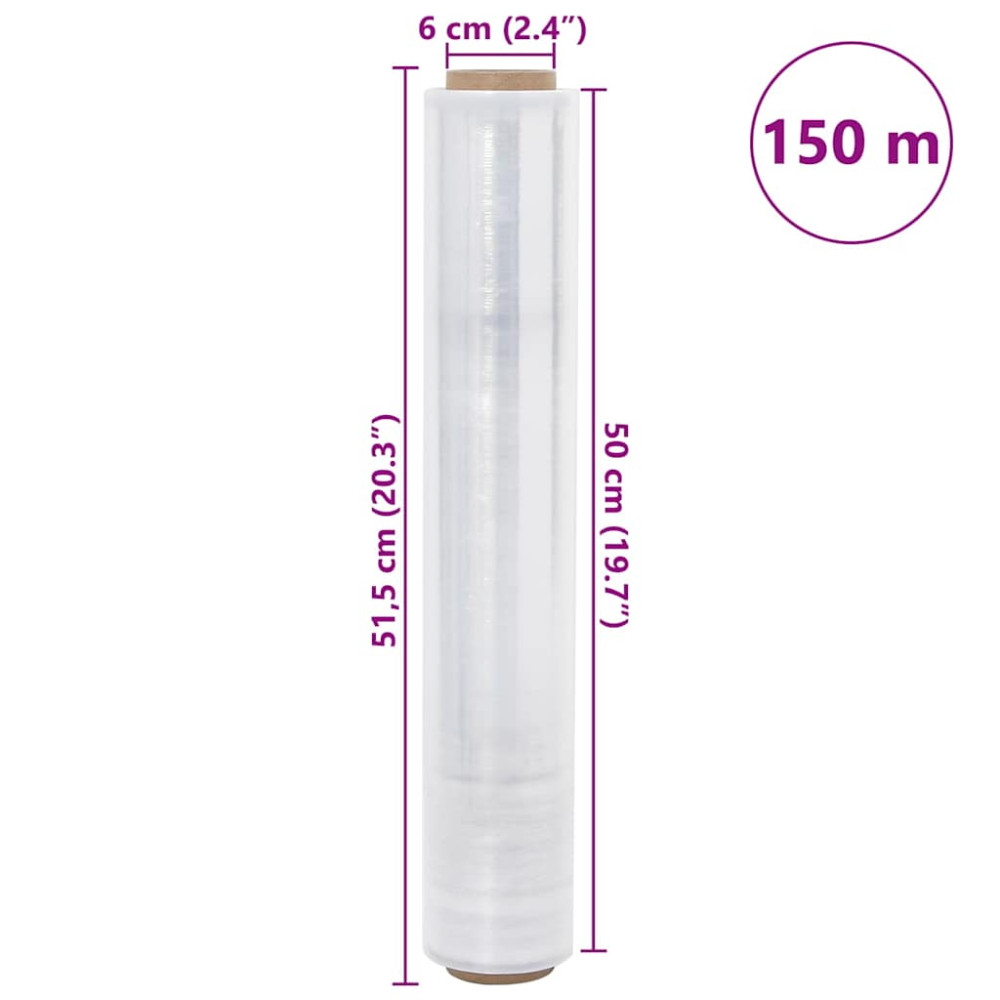 Produktbild för Sträckfilm 6 st transparent 30 μm 50 cm x 150 m