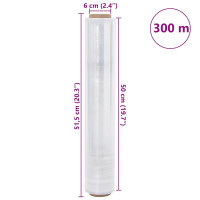 Produktbild för Sträckfilm 2 st transparent 20 μm 50 cm x 300 m