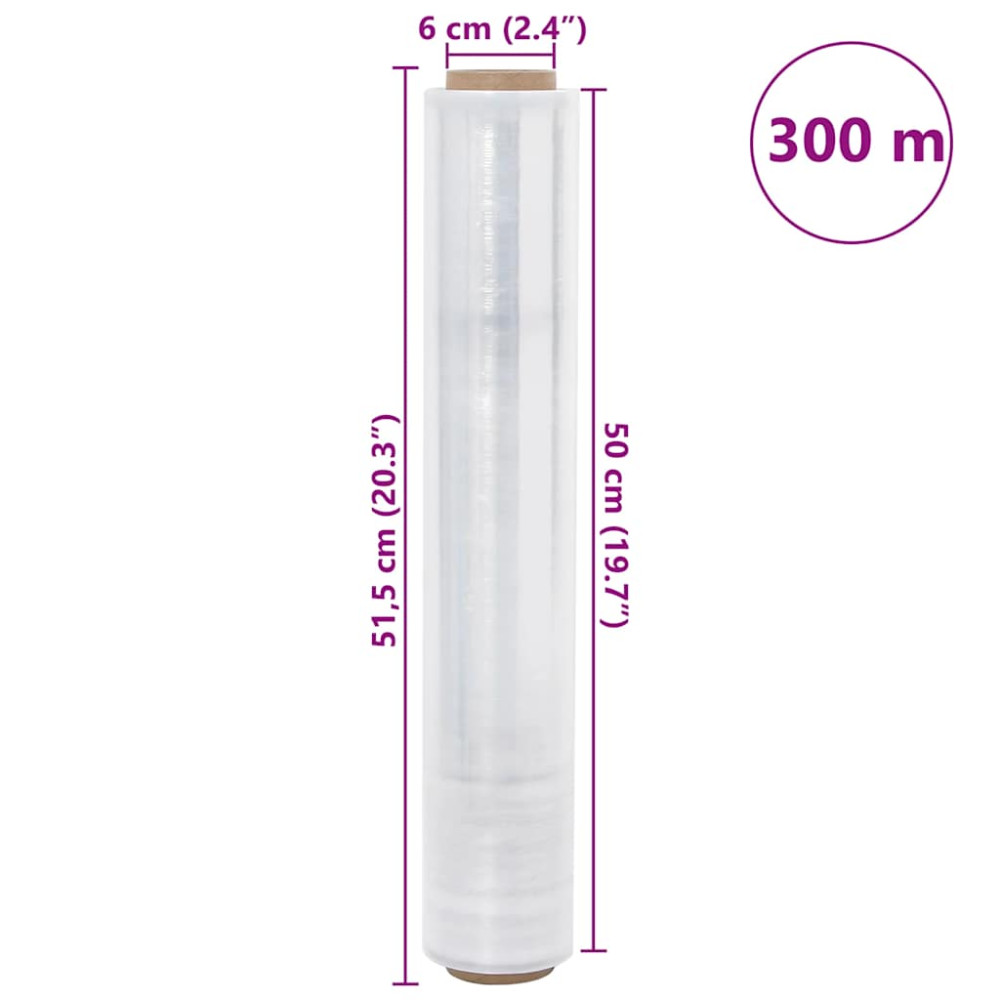 Produktbild för Sträckfilm 2 st transparent 23 μm 50 cm x 300 m